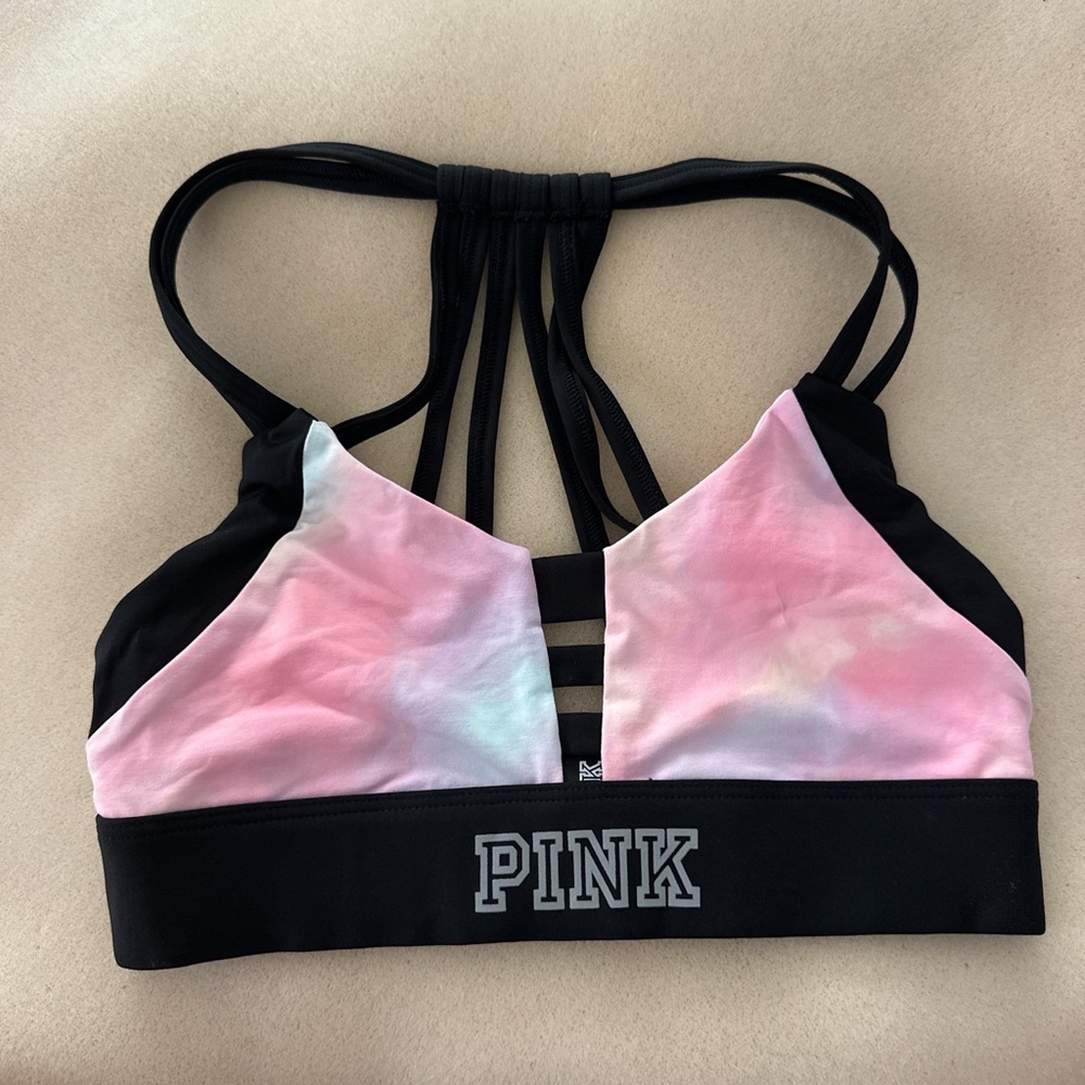 Victoria's Secret PINK Tie Dye Strappy Sports Bra